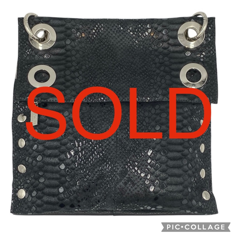 Hammitt Montana Large Reversible Black Leather Crossbody Bag RARE - Picture 1 of 10